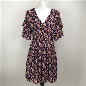 Betsey Johnson Navy Floral Romper Dress